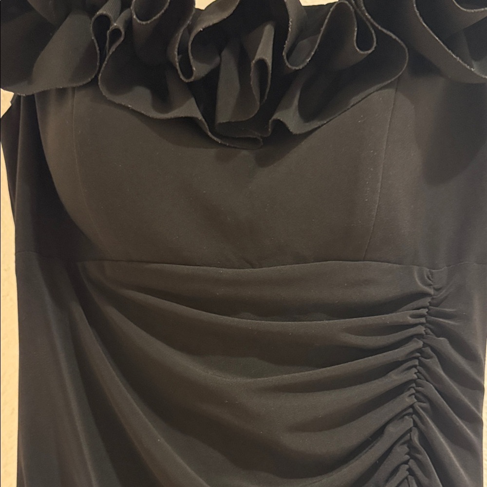 Xscape Black Strapless Ruffle Dress - Picture 7 of 10